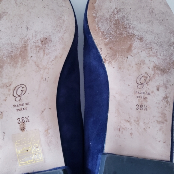 M. Gemi Blue Leather Suede Flats - Picture 15 of 16